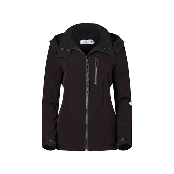 black jacket babywearing front back winter removable panel